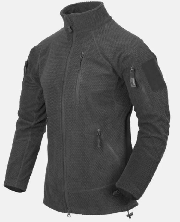 Alpha Grid Fleece Jacket Grey