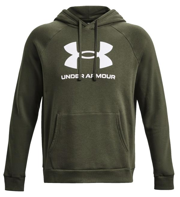 UA Rival Fleece Logo Hoodie Olive